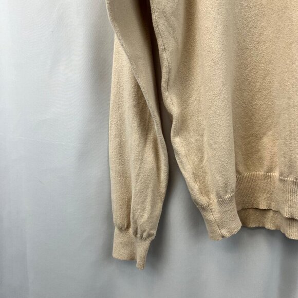 Everly Mock Neck Long Sleeve Beige Sweater Womens Size Medium Ruffle - Picture 5 of 9